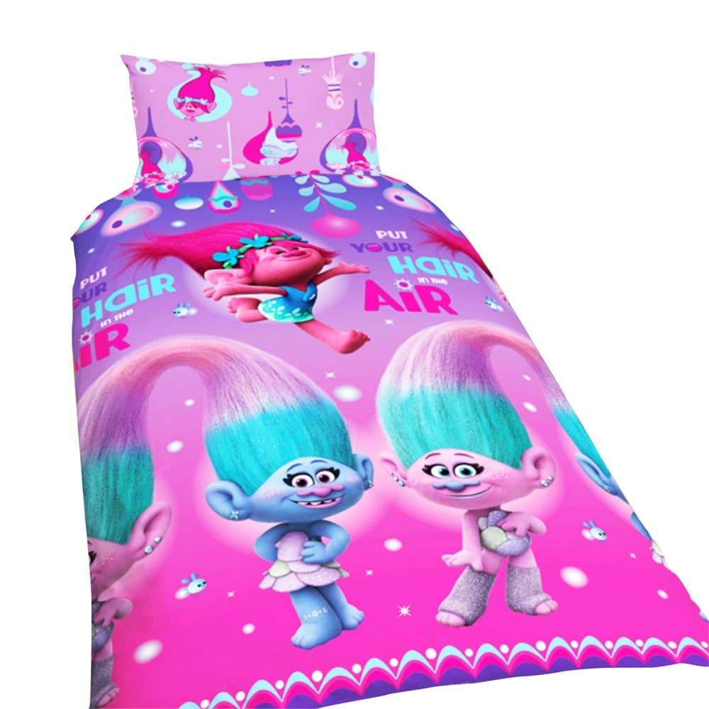 Trolls Childrens/Kids Official Glow Reversible Duvet Cover Bedding Set