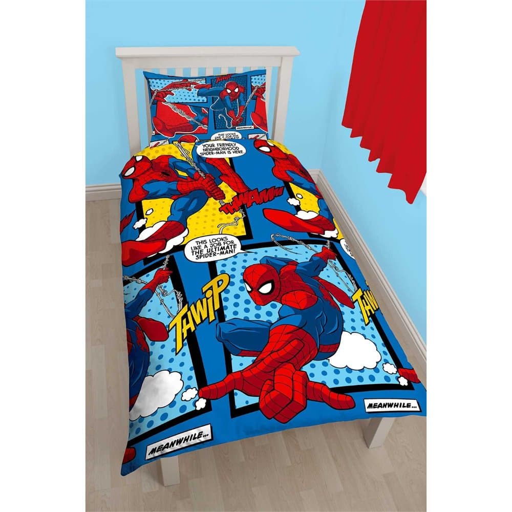 Marvel Spider-Man Childrens/Kids Official Webhead Reversible Single Duvet Cover Set