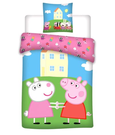 Peppa Pig Gurli Gris & Suzy Sheep Dynebetræk Sengetøj Sengesæt 140x200+70x80cm