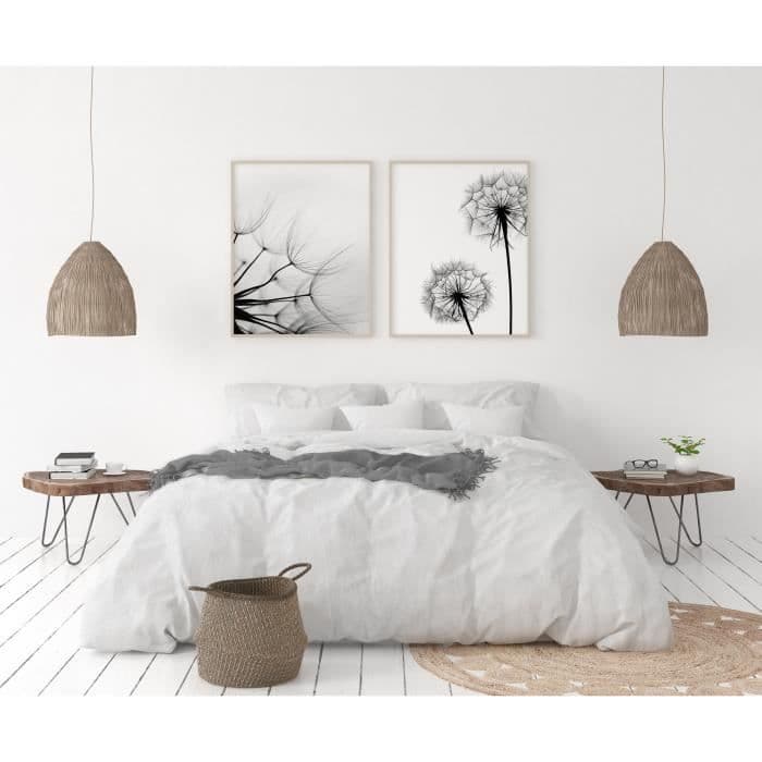 LOVELY HOME 100% linned dynesæt 240x260cm + 2 pudebetræk 65x65cm - Farve Hvid