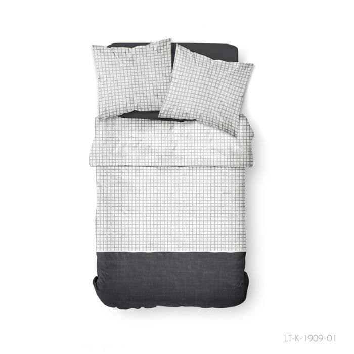 I DAG Dynebetræk 100% bomuld 240x260cm SUNSHINE 3.55 - Sort og hvid