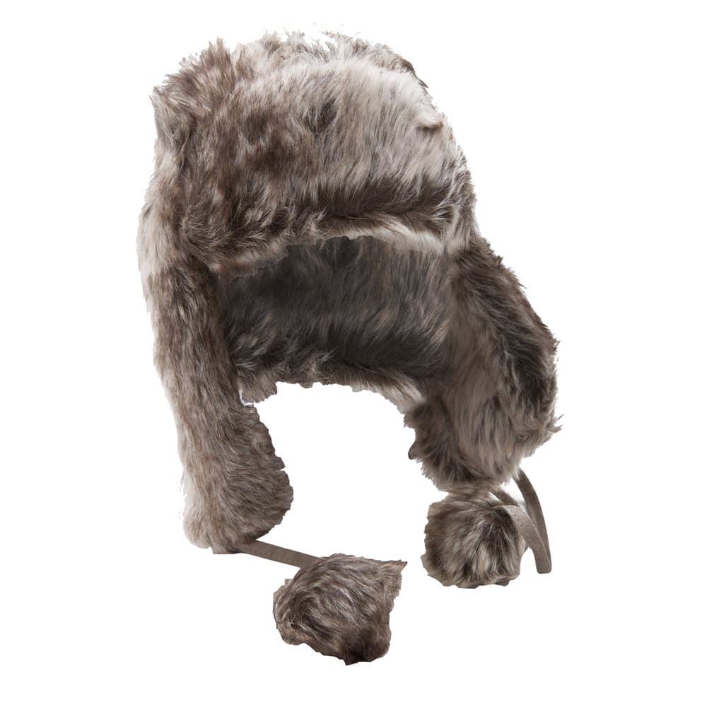 Ladies/Womens Faux Fur Winter Thermal Trapper/Ski Hat With Pom-Poms