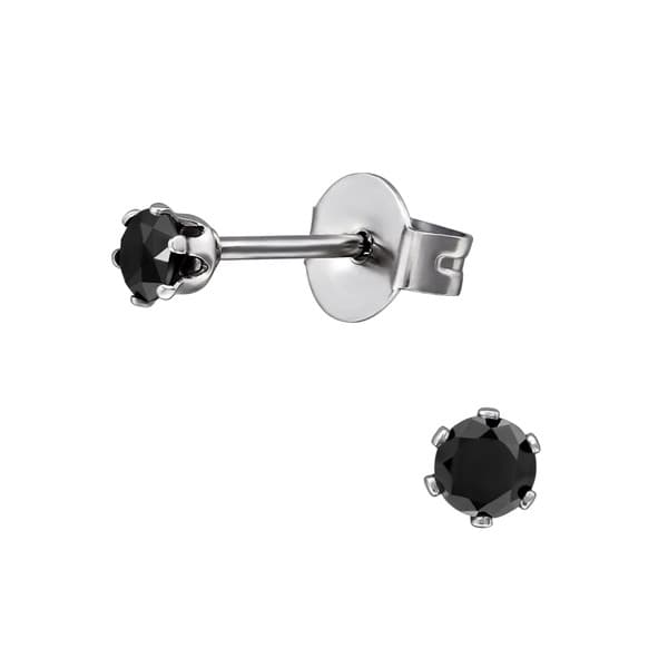 ZAALAC Ear stud w crystal 3 mm