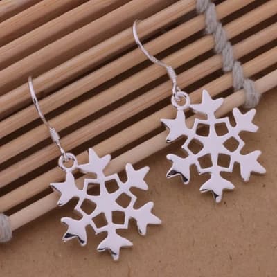 Silver Örhängen till Jul / Christmas - Snöflinga