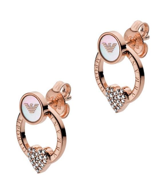 EMPORIO ARMANI Ladies EG3430221 earrings, ear jewellery whitely, pink gold