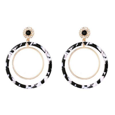 Sparkle Womens/Ladies Tortoise Shell Double Hoop Earrings