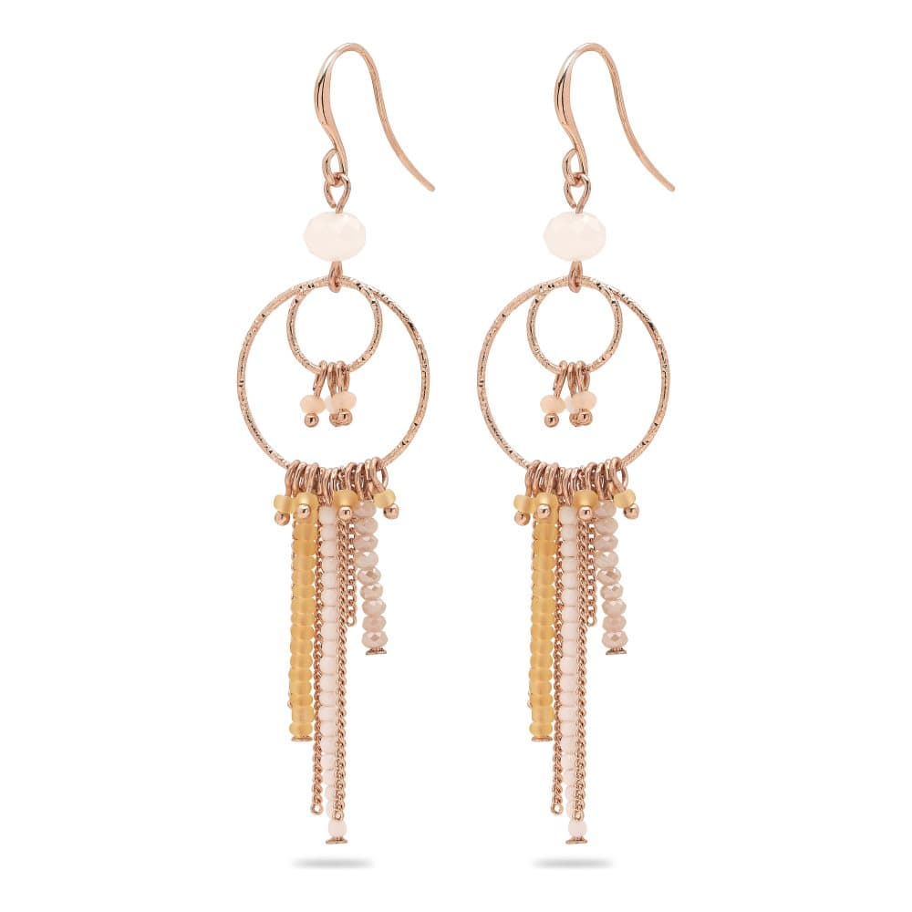 Pilgrim Øredobber, Kiku, Rose Gold Plated, White