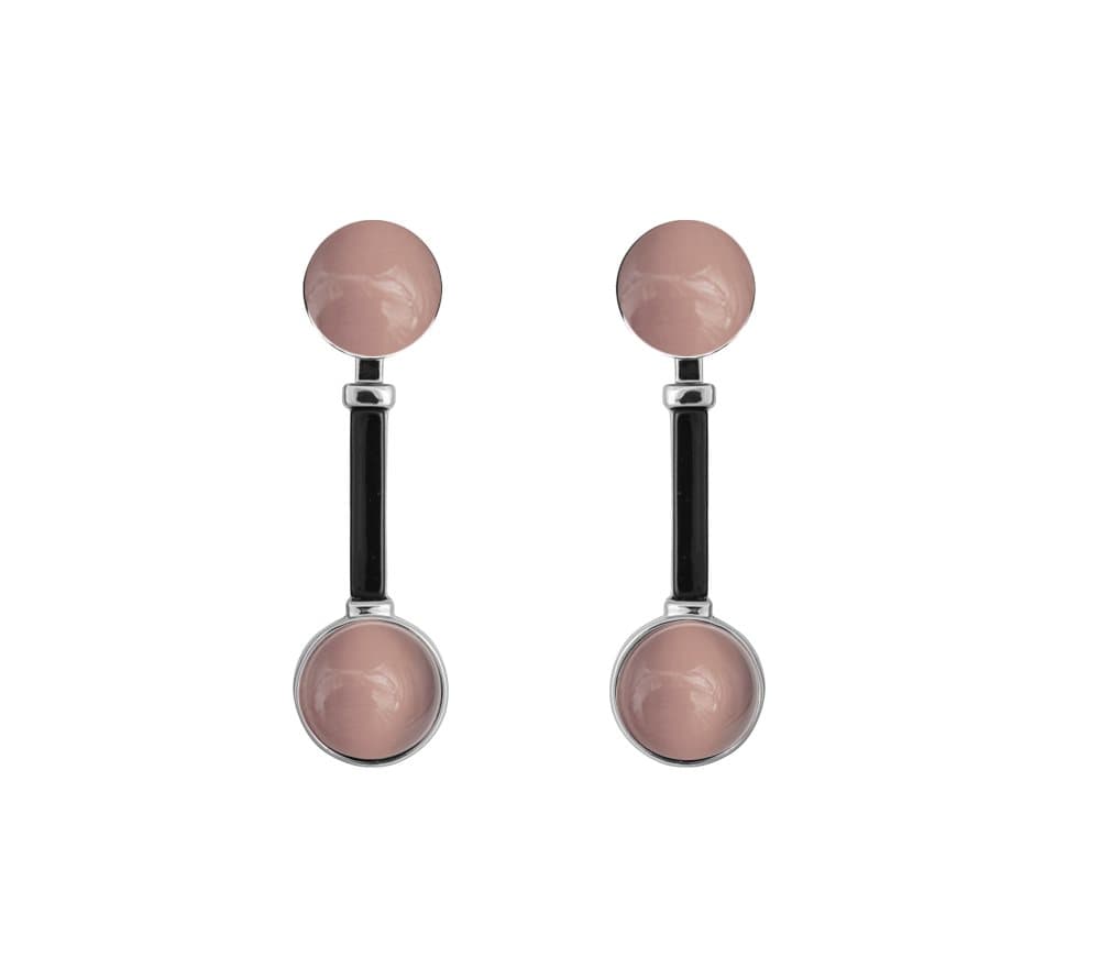 Ioaku Moon Earrings Alloy Silver/Light Pink