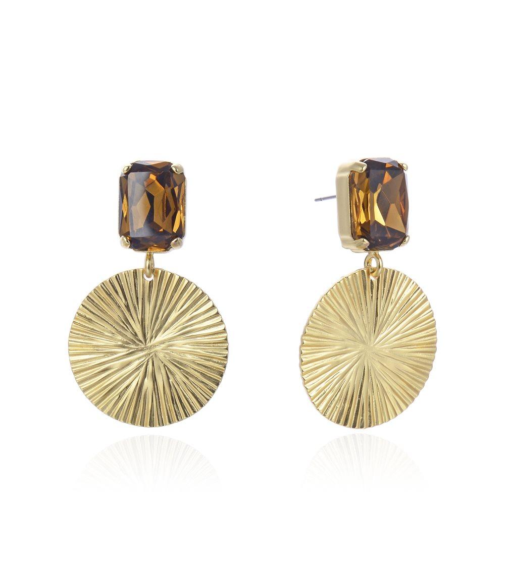 Belize Crystal Örhänge Brunt/Guld