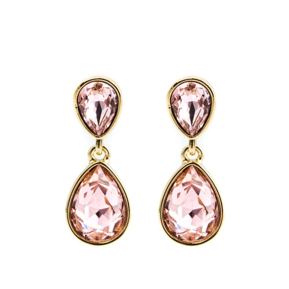 Glam double drop Örhängen, Vintage rose gold