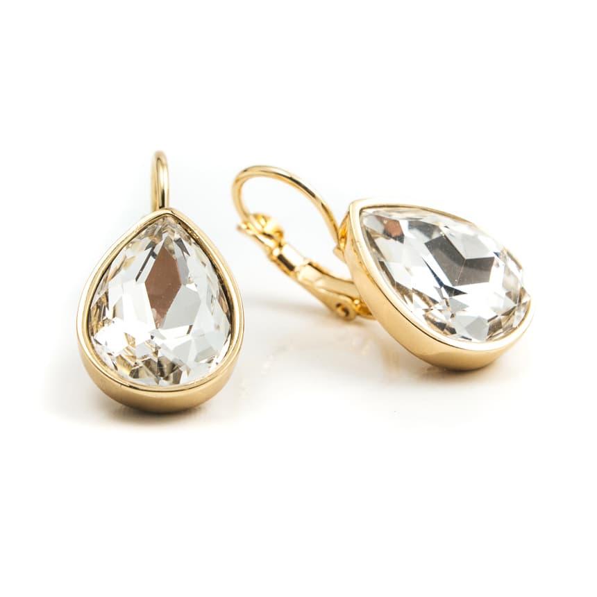 Glam Teardrop Örhängen, Crystal Gold