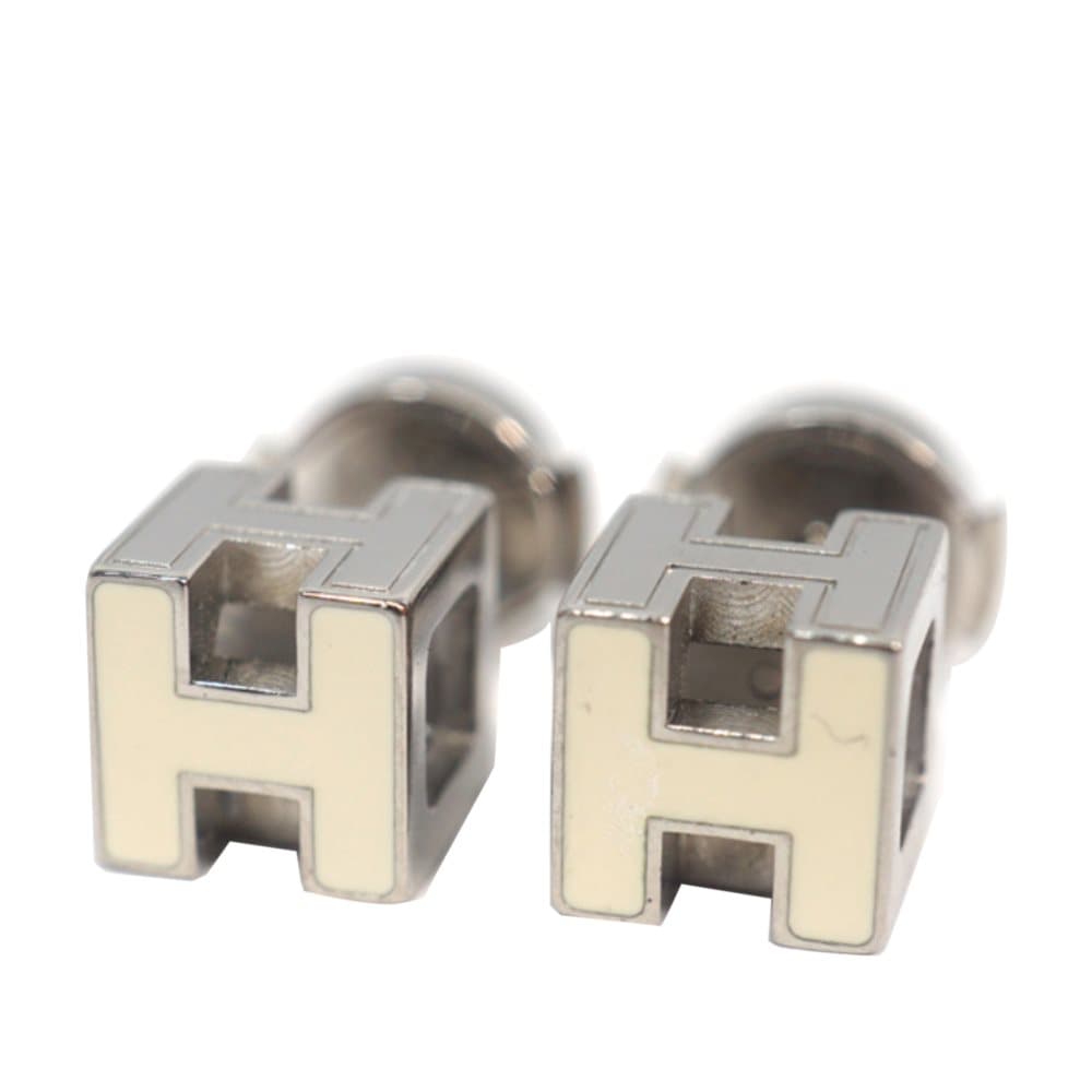 Hermes Cage dH Earrings Silver