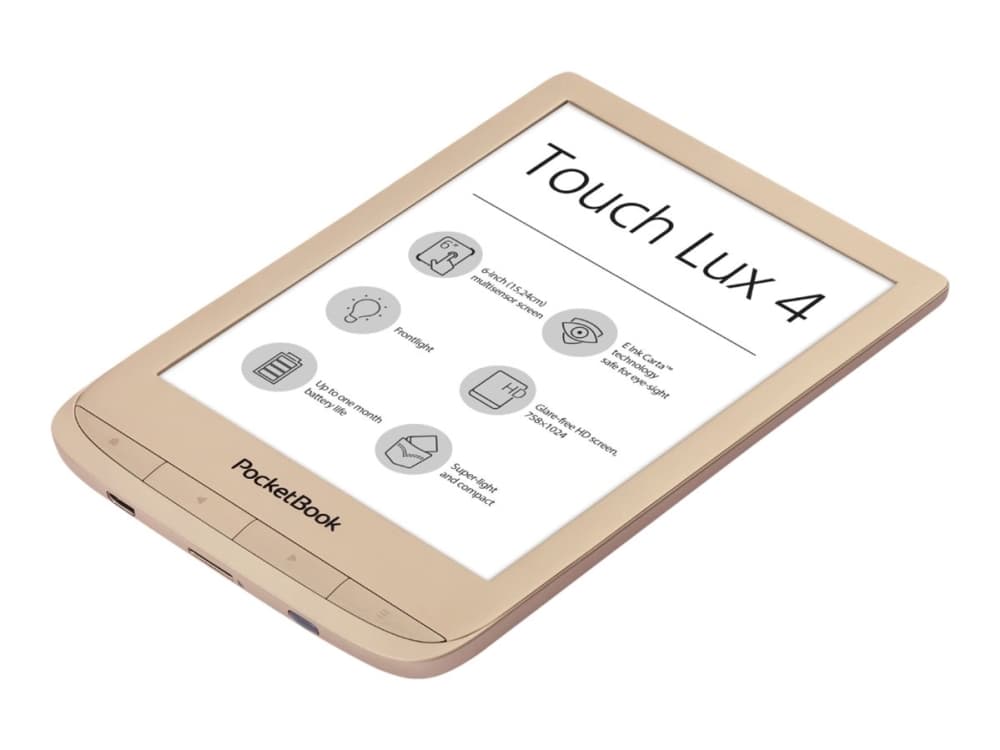 PocketBook Touch Lux 4 - Limited Edition - eBook-läsare - Linux 3.0.35 - 8 GB - 6" 16 grå nivåer (4-bit) E Ink Carta (758 x 1024) - pekskärm - microS