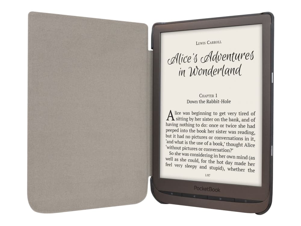 PocketBook Shell series - Vikbart fodral för eBook-läsare - plast, polyuretanläder - svart - 7.8"