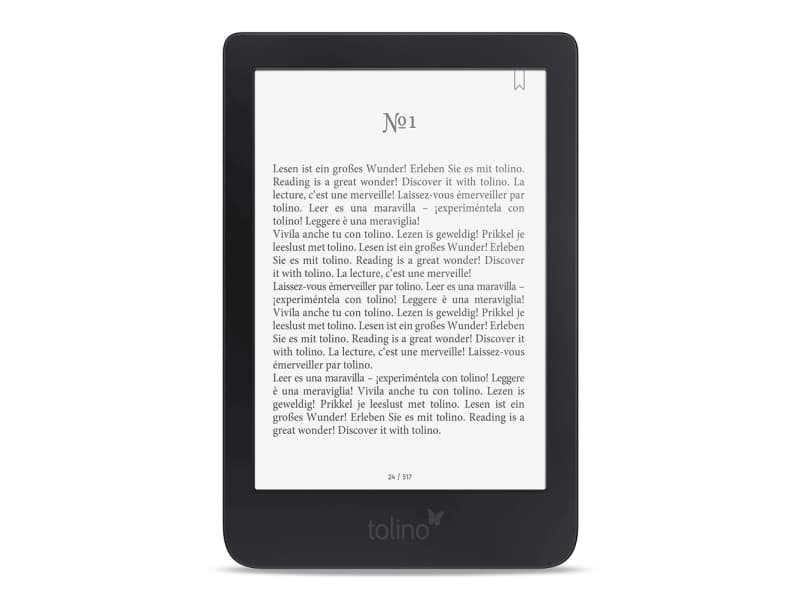 Tolino Shine 3, 15,2 cm (6"), E Ink Carta, 1072 x 1448 pixlar, EPUB DRM,PDF,TXT, 8 GB, 25 GB