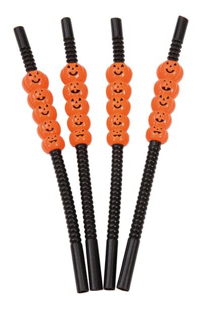Halloween Sugrör Pumpor 4-p