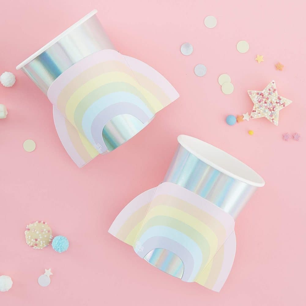 Pappmuggar Regnbåge - Pastel Party