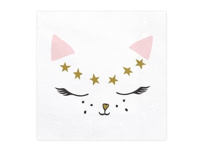 Servetter Vit - Meow Party