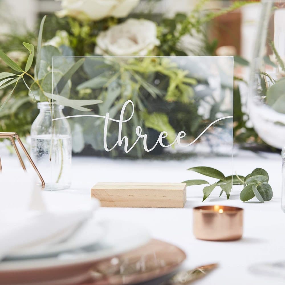 Bordsnumrering 1-12 Akryl - Botanical Wedding