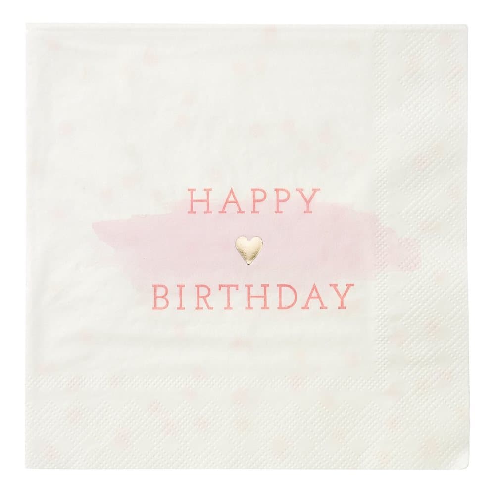 Servetter Happy Birthday Rosa