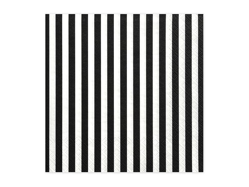 Napkins Stripes, black, 33 x 33cm