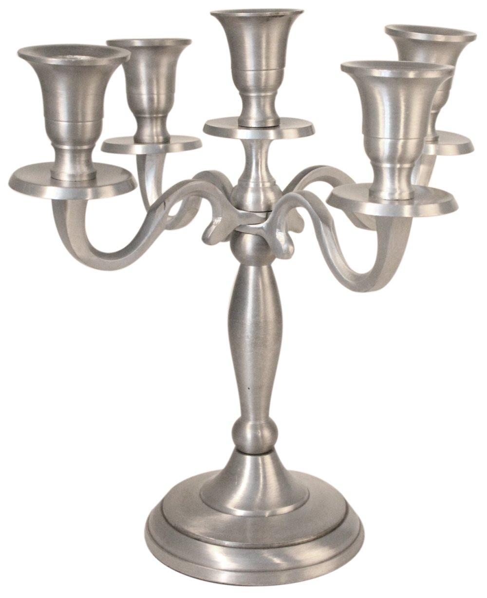 Kandelaber i borstad aluminium, 23 cm