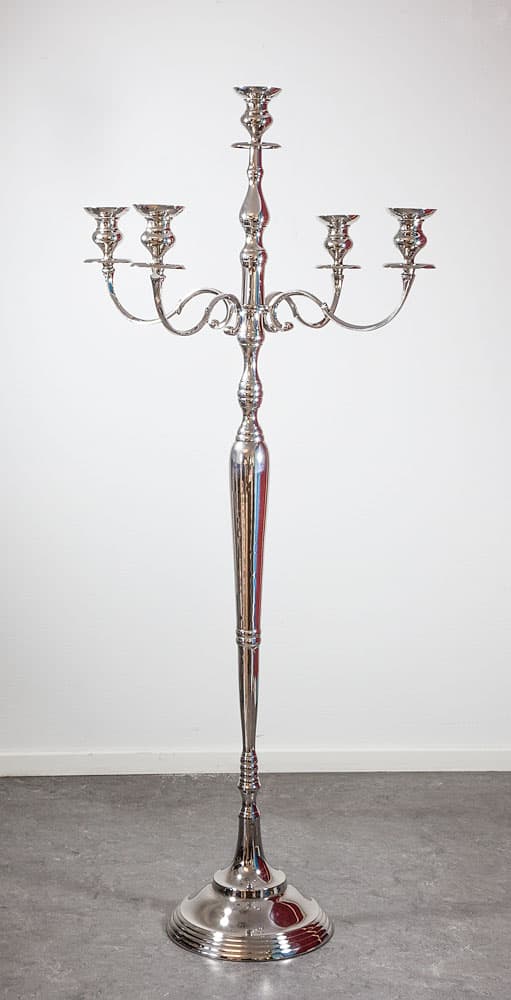 KANDELABER 5 armar 150cm PLaterad mässing