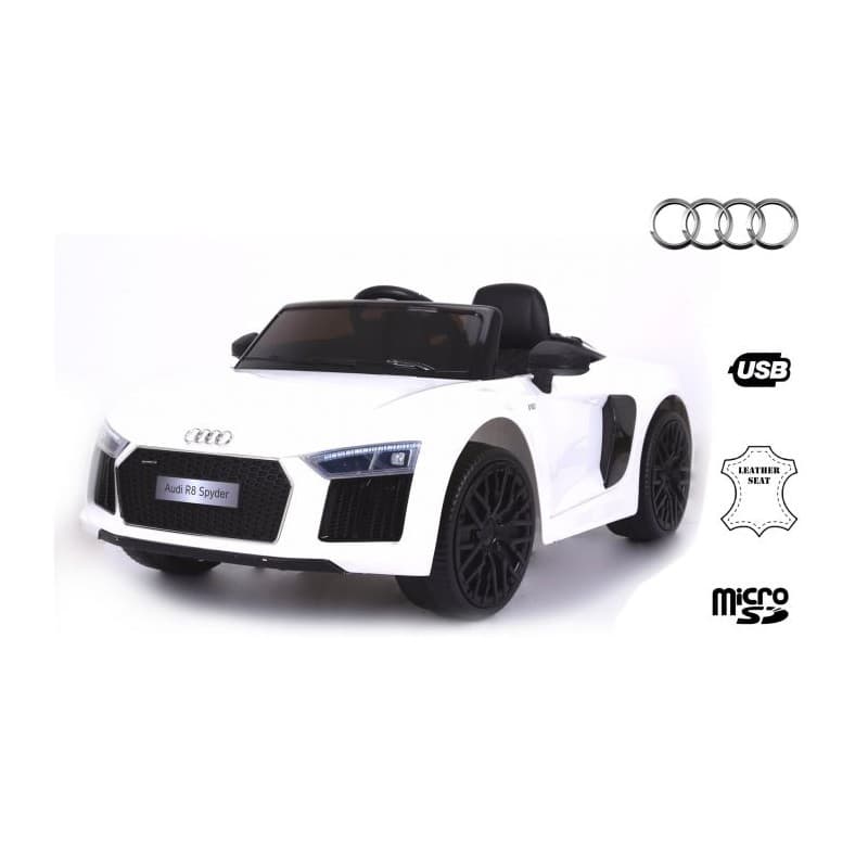 Audi R8 Sit Bil for børn med hvid fjernbetjening