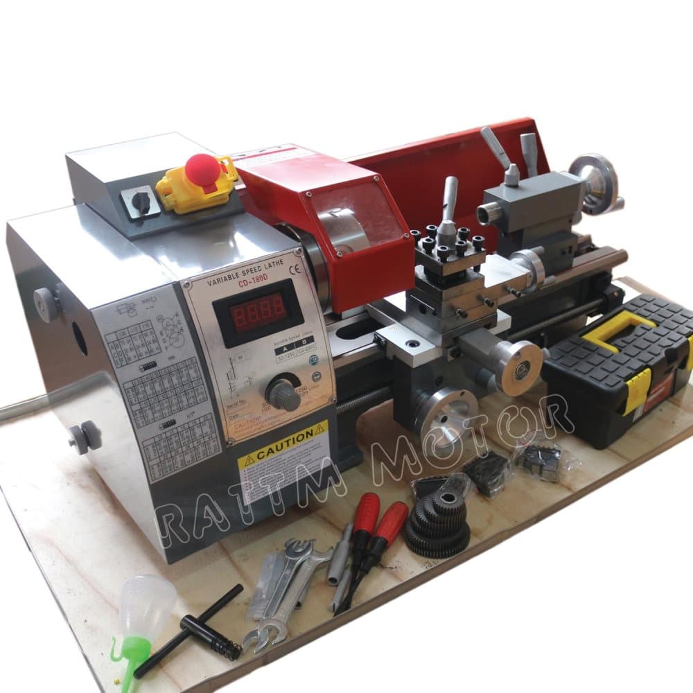 WM180V mini svarv metall trä 600W spindel