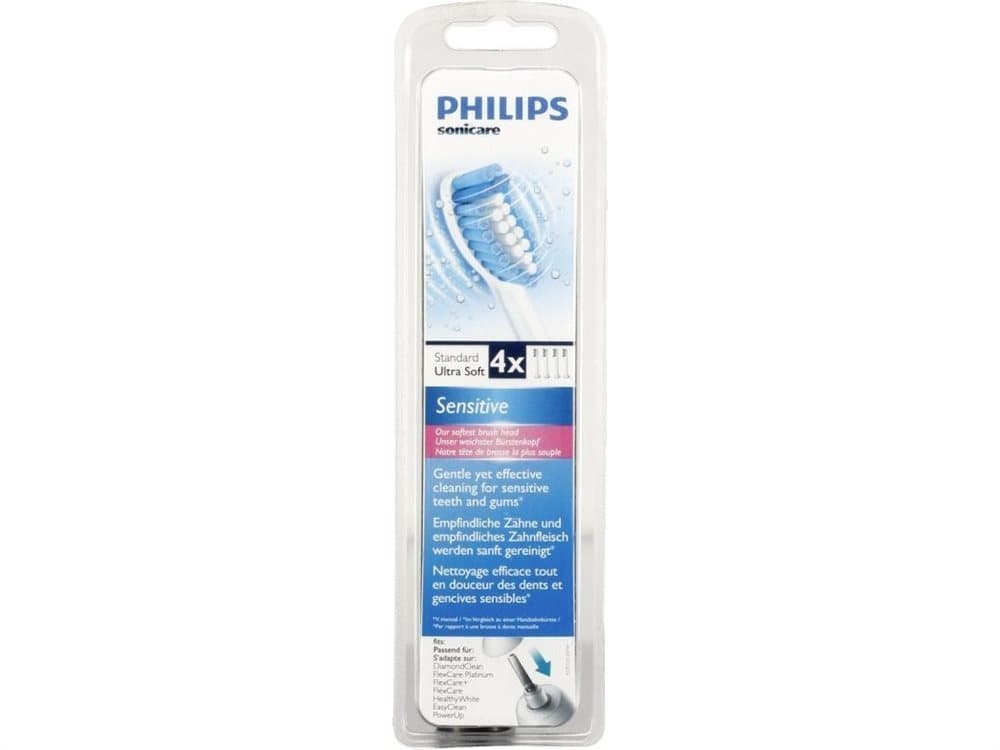 Philips Sonicare Sensitive HX6054 - Utskiftningsbørstehode - for tannbørste (en pakke 4) - for Sonicare HX9332, HX9352; Sonicare FlexCare HX 6986; So