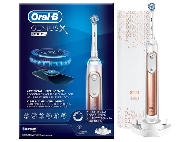 Dantu šepetelis Oral-B Electric toothbrush Genius X 20100S Rechargeable, For adults, Number of brush heads included 1, Number of teeth brushing modes