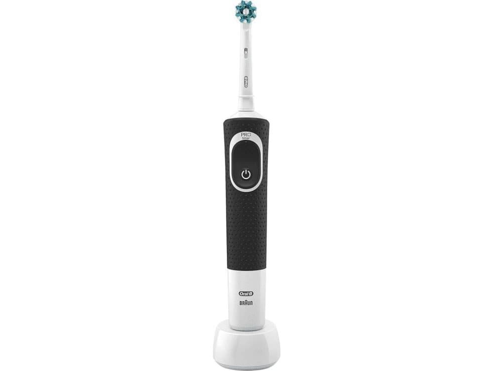 Oral-B Electric Toothbrush D100 Sensitive Rechargeable, For adults, Number of brush heads included 1, Number of teeth brushing modes 1, Black/White