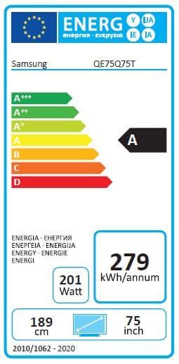 A Samsung QE75Q75TAT 75" QLED 4K Ultra HD LED-TV