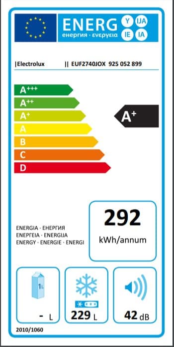 A+ Electrolux frysskåp EUF2740JOX