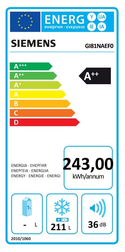 A++ Siemens integrerad frys GI81NAEF0