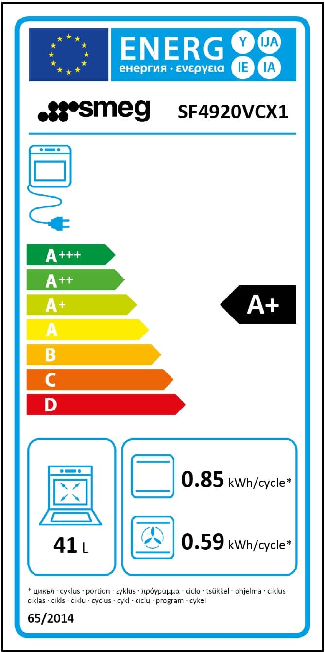A+ Smeg kombi-ångugn SF4920VCX1--Outlet