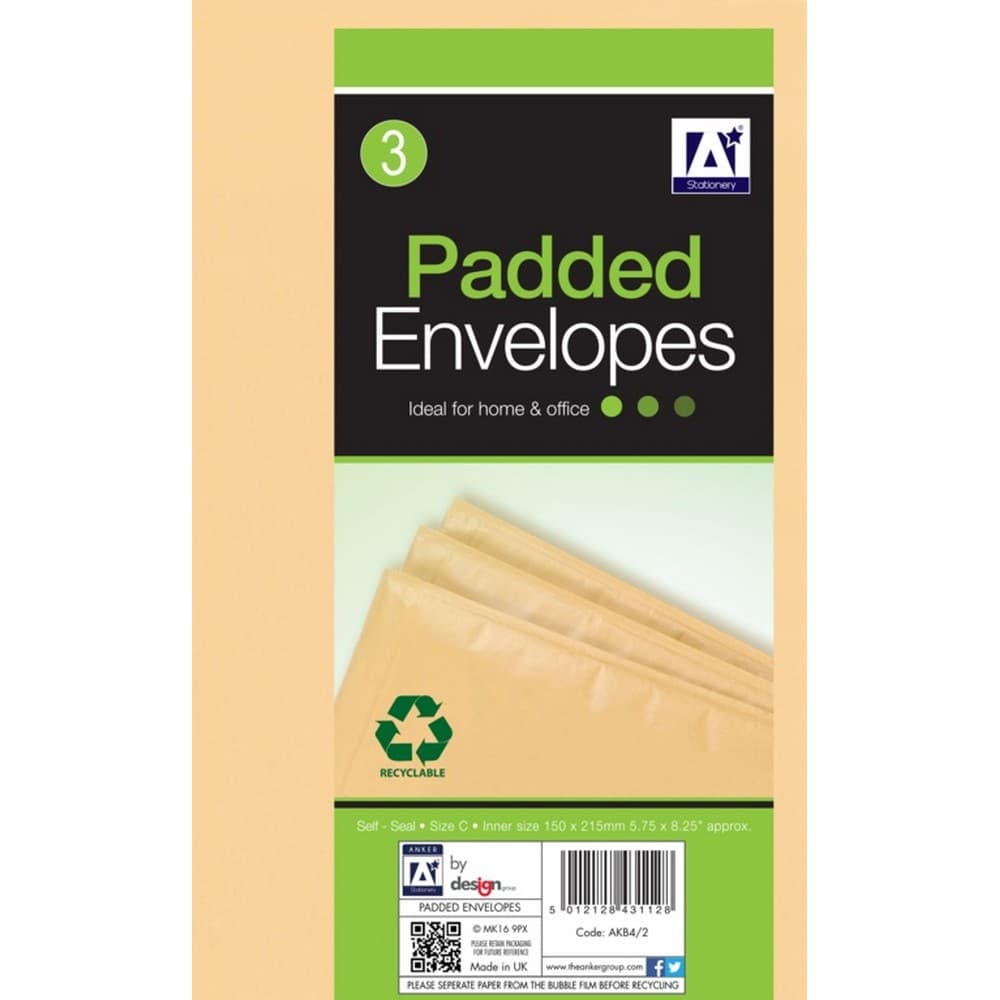 Anker Vadderade bruna kuvert (paket med 3)