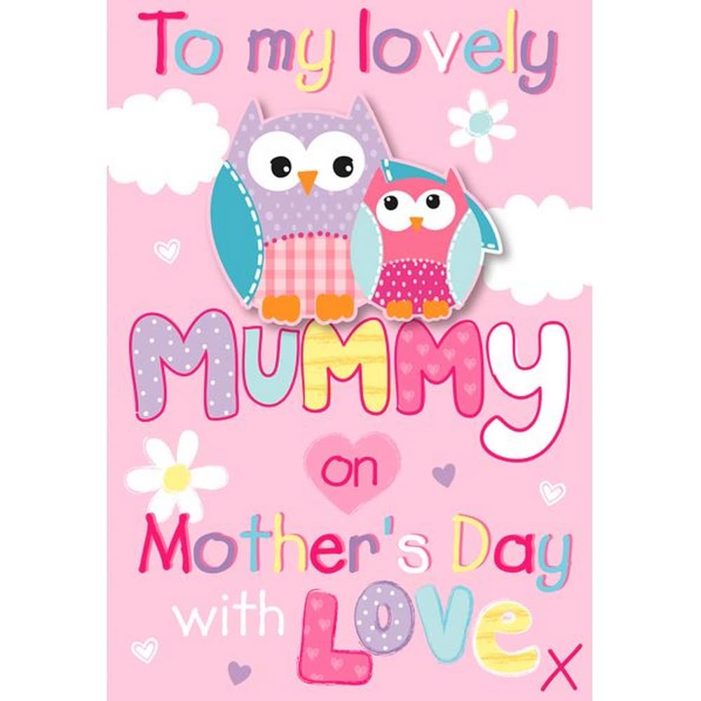 Eurowrap Owl Mothers Day gratulationskort