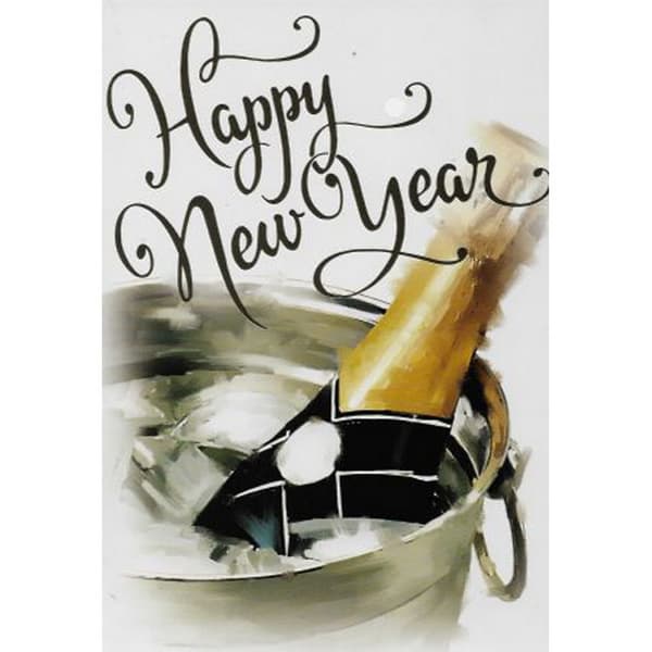 Simon Elvin Champagne New Year Wishes Cards (Pack of 6)
