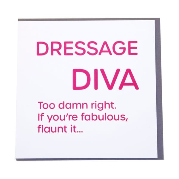 Gubblecote Dressage Diva Greetings Card White/Pink One Size