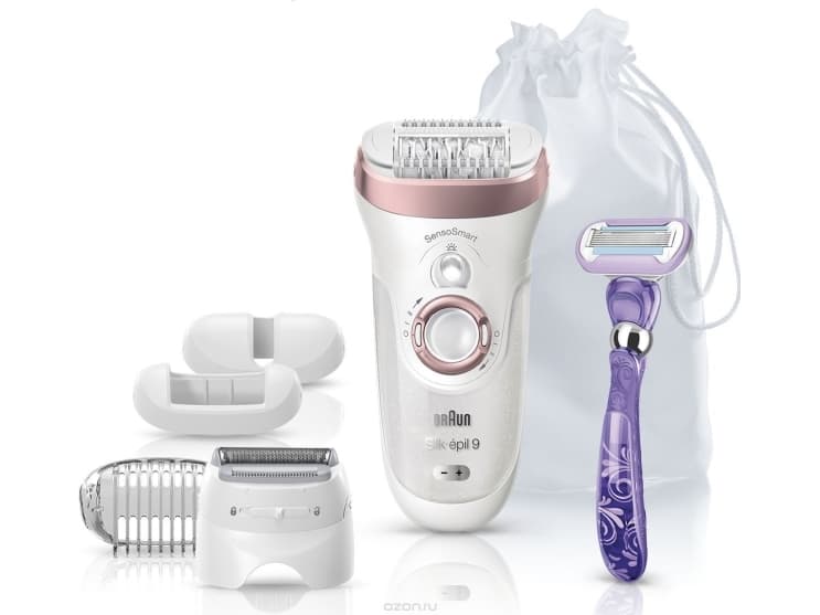Braun Silk-épil 9 SensoSmart 9/870, Rosa, Vit, 40 pincetter, Batteri, Inbyggt batteri, Litium-Ion (Li-Ion), 12 V