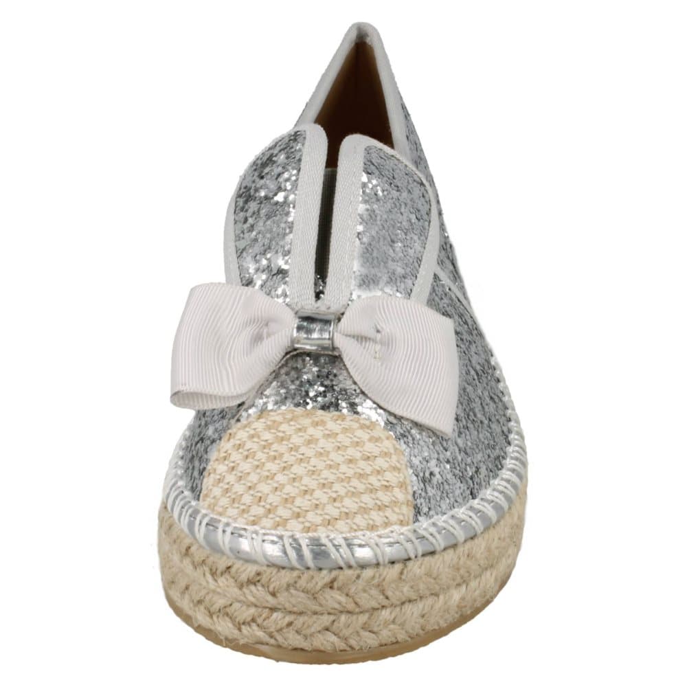 Spot On Womens/Ladies Bunny Ears Bow Glitter Espadrilles