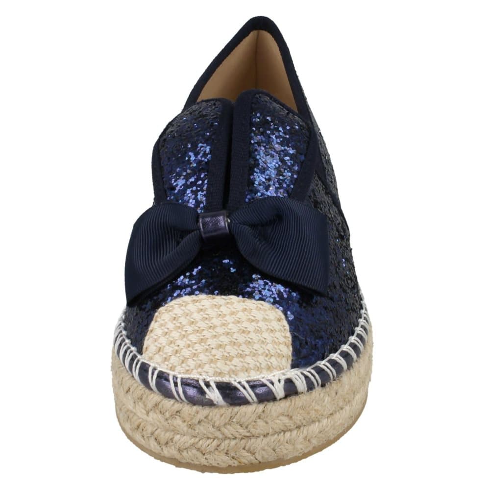 Spot On Womens/Ladies Bunny Ears Bow Glitter Espadrilles