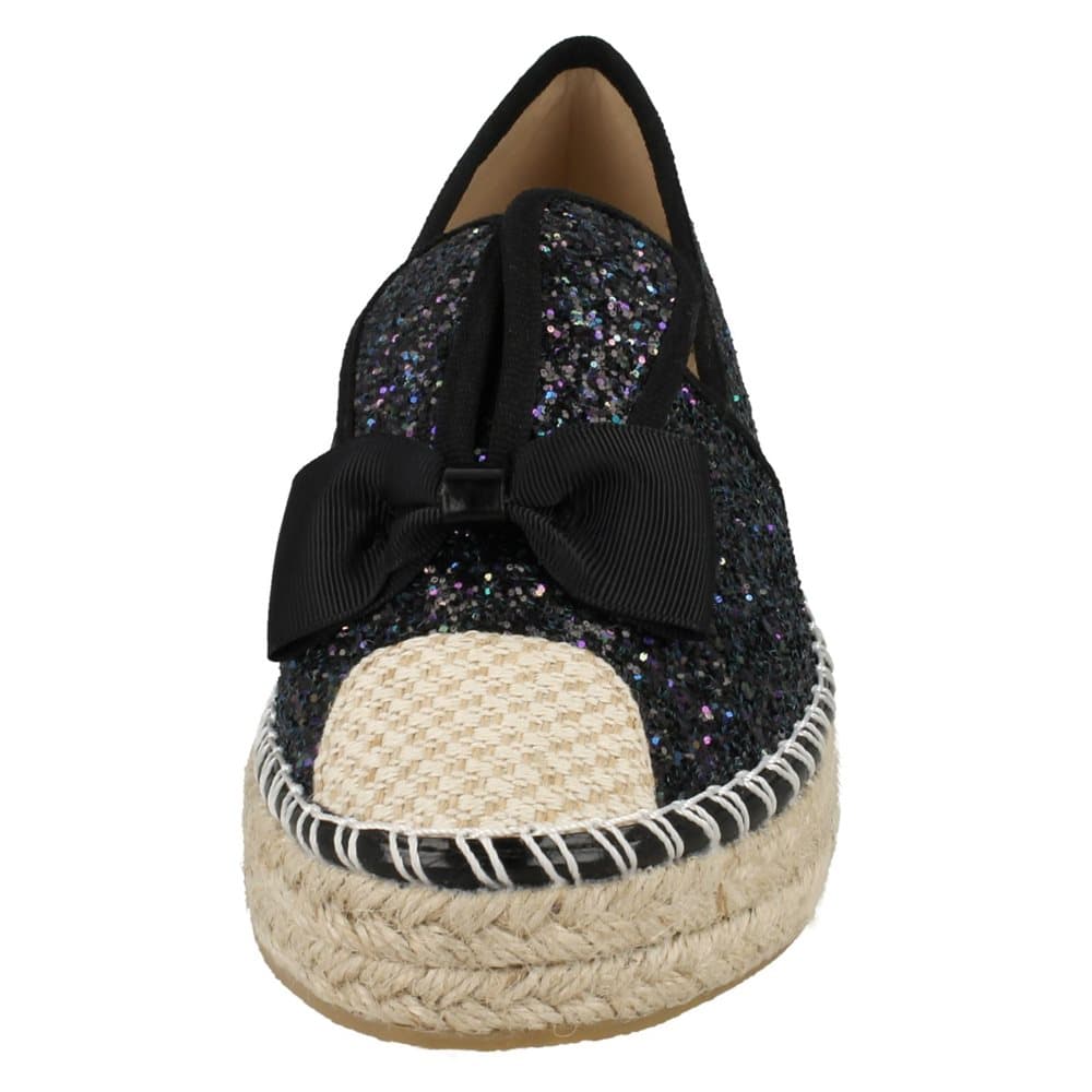 Spot On Womens/Ladies Bunny Ears Bow Glitter Espadrilles