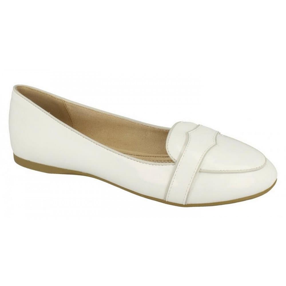 Spot On Womens/Ladies Patent Flat Casual Moccasins