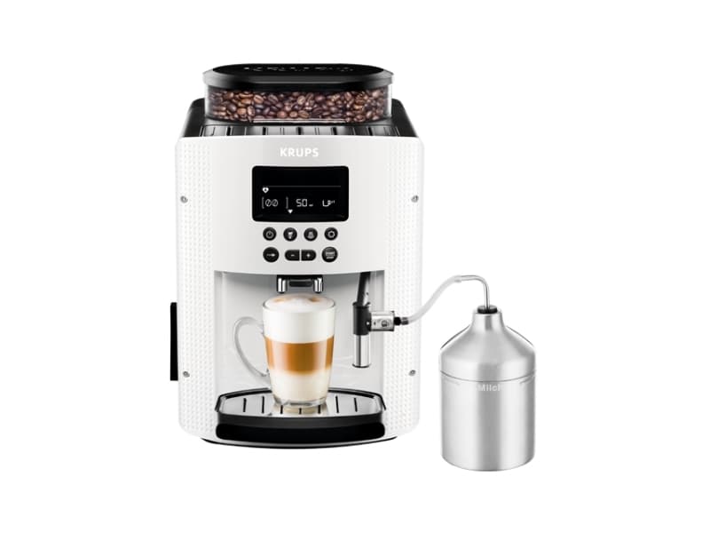 Krups EA 8161, Espressomaskin, 1,8 l, Kaffe bønner, Malt kaffe, Inebygget kaffekværn, 1450 W, Hvit