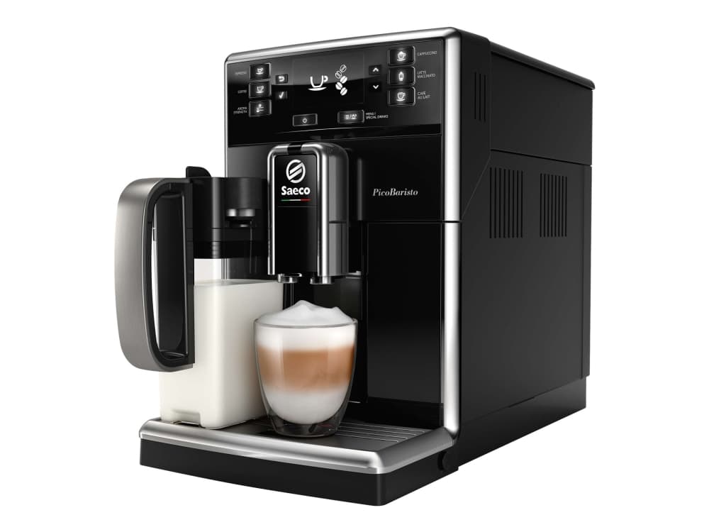 Saeco Espressomaskin med 13 förinställda kaffedrycker, Espressomaskin, 1,8 l, Kaffebönor, Malat kaffe, Inbyggd kvarn, Svart