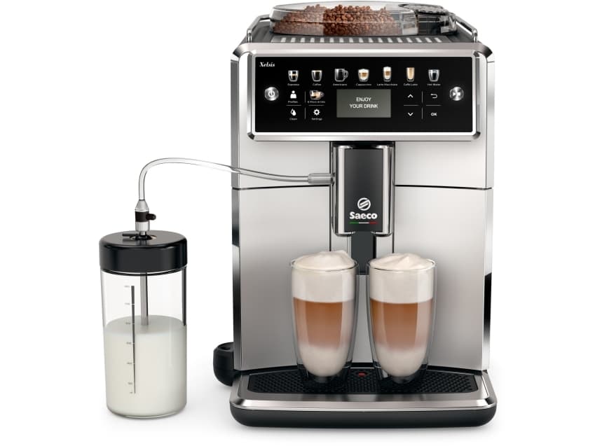 Saeco Xelsis SM7581/00, Espressomaskin, 1,7 l, Kaffebönor, Malat kaffe, Inbyggd kvarn, Svart, Silver