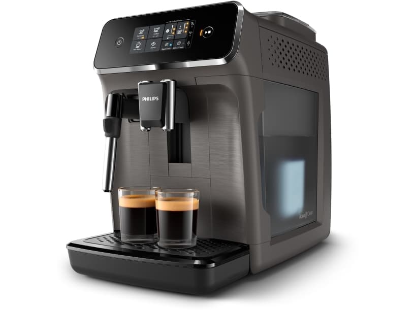 Philips 2200 series Två drycker, helautomatiska espressomaskiner, Espressomaskin, 1,8 l, Kaffebönor, Inbyggd kvarn, 1500 W, Antracit