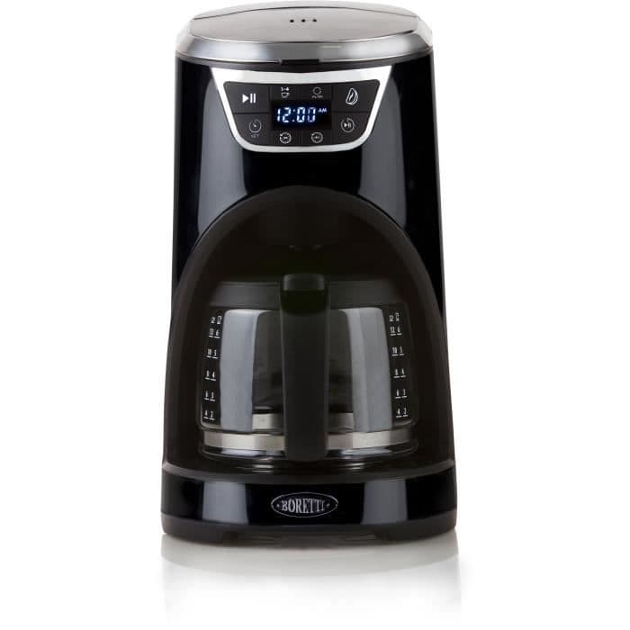 BORETTI B410 ohjelmoitava kahvinkeitin - 1000W - 1,5 L: 12 kupillista - mustaa